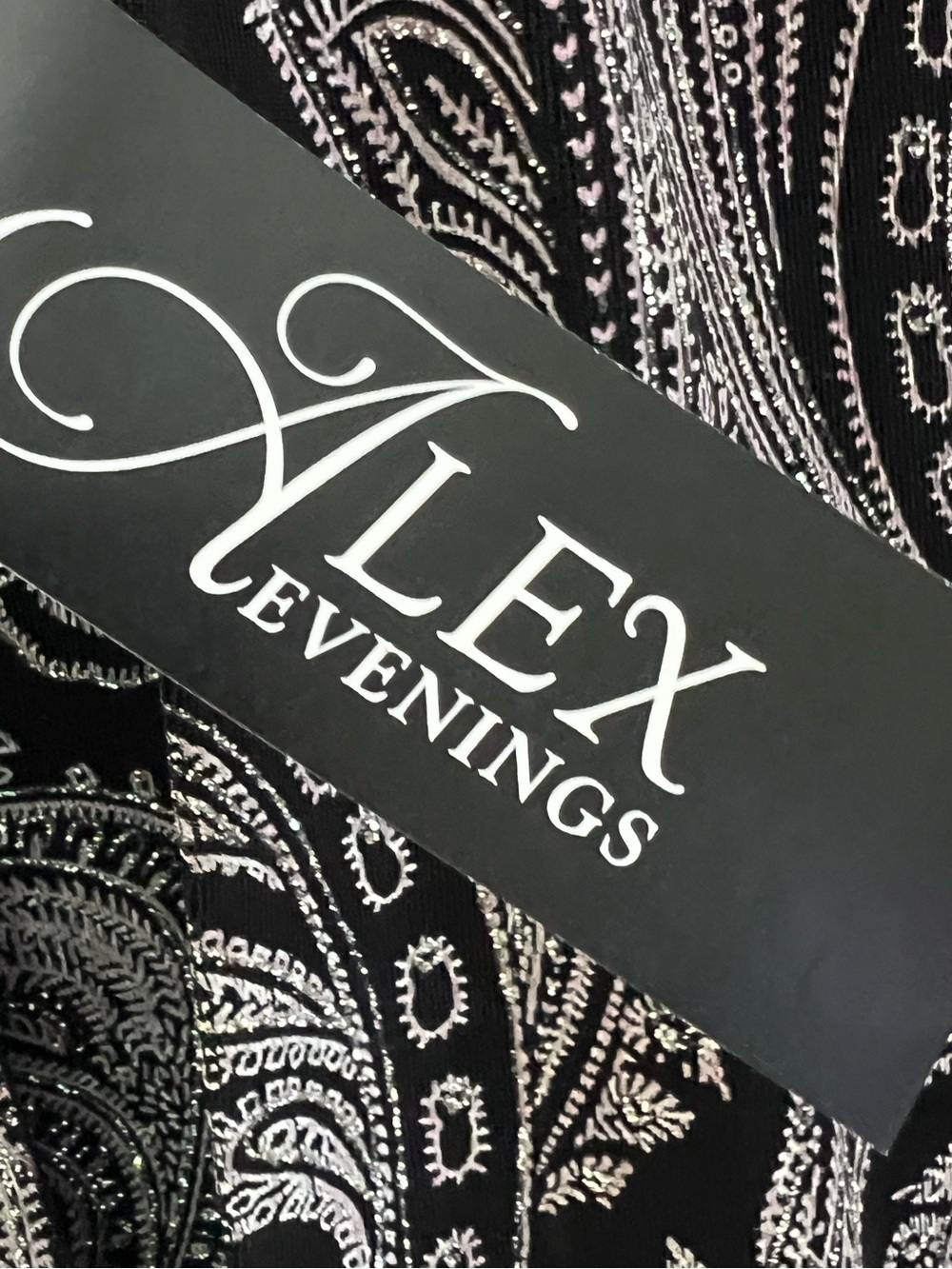 Alex Evenings Glitter Paisley Print Twinset Jacket Tank Top Set Black Stone M - Picture 15 of 16